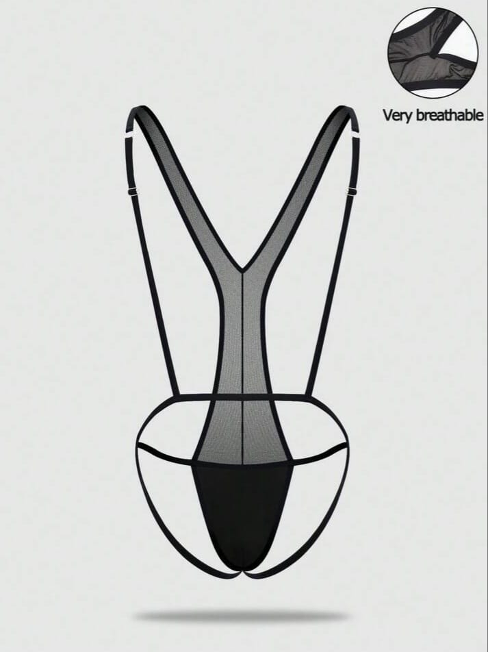Bonga Boys Sheer Men's Mesh Sexy Lingerie Bodysuit